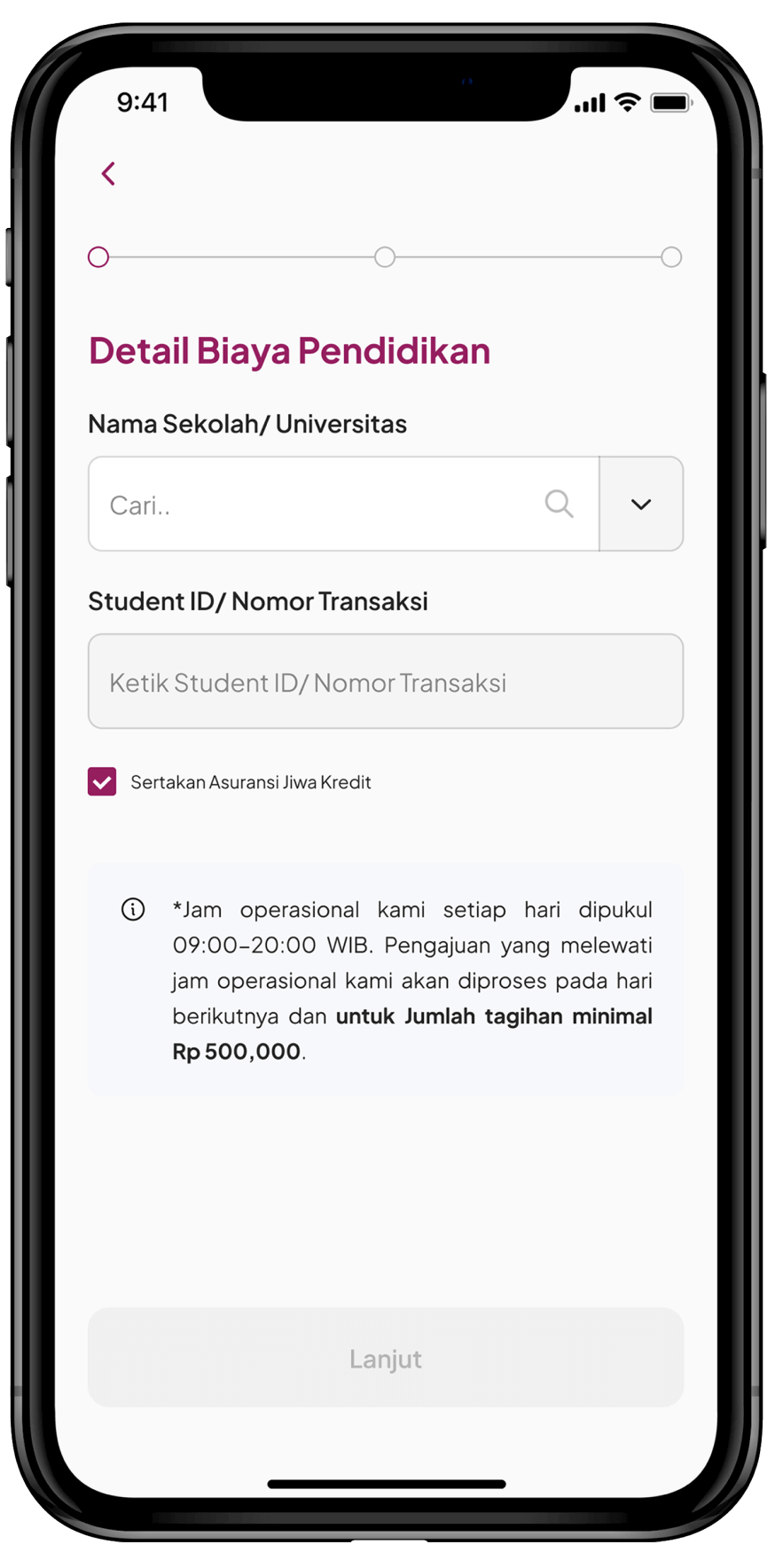 AEON Fast - Masukan NIS